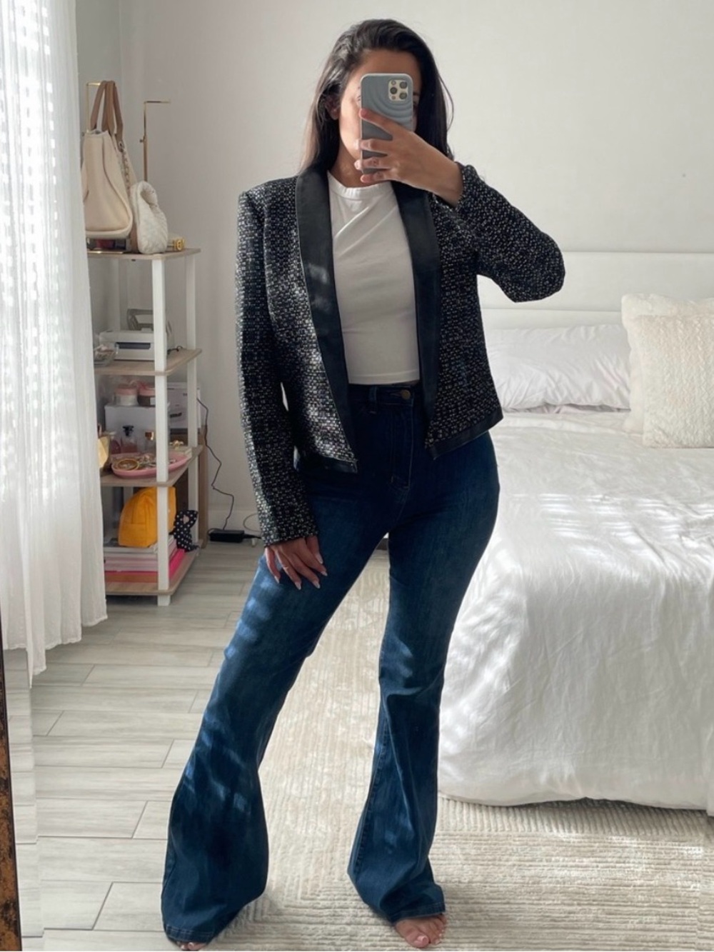 Claudie Pierlot Black & White Tweed Blazer | NWT | Size 38 - Picture 8 of 8